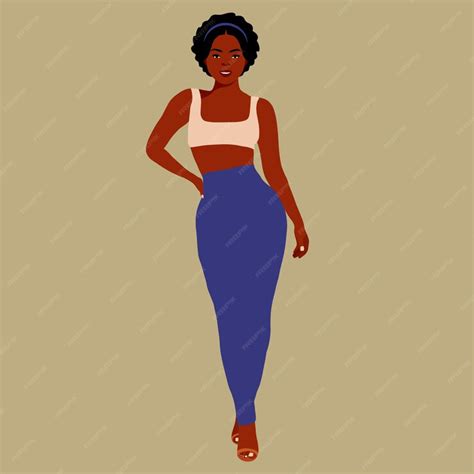 Premium Vector Afro Black Woman In Elegant Art Style Vector