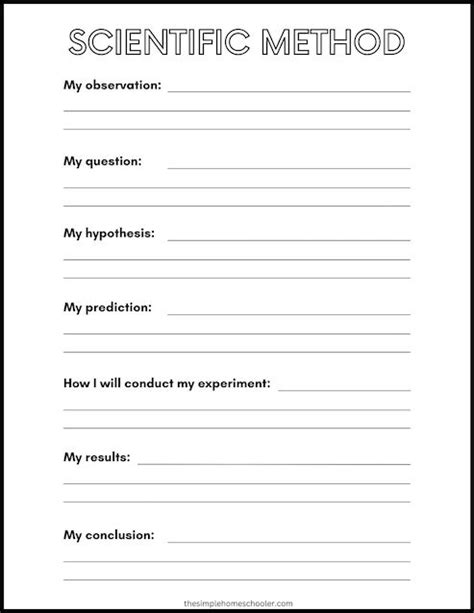 Scientific Method Worksheets Free And For All Ages The Simple