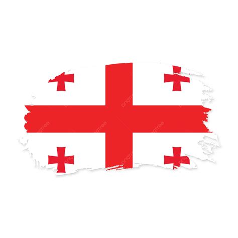 Georgia National Vector Flag With Transparent, Georgia, Georgia Flag ...