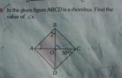 8 In The Given Figure ABCD Is A Rhombus Find The Value Of X Filo