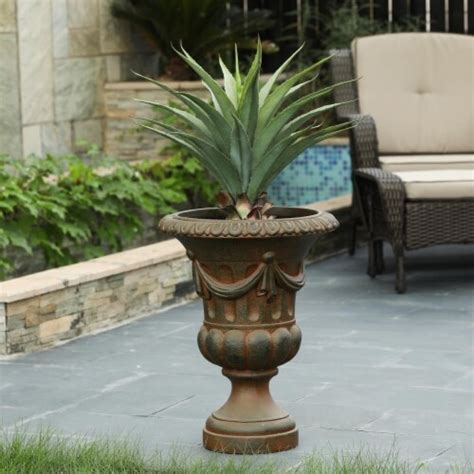 Luxen Home Dark Brown Mgo Urn Planter Kroger