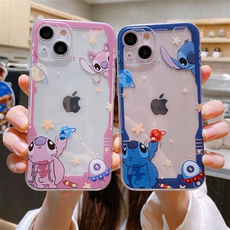 Disney Funda De Teléfono Transparente De Cielo Estrellado Stitch Para