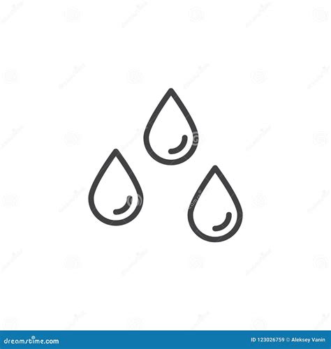 Rain drops outline icon stock vector. Illustration of pictogram - 123026759