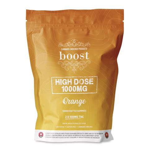 Boost Edibles High Dose Orange Gummies 1000mg Thc Weedpedia