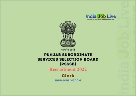 PSSSB Clerk Post Recruitment 2022 Job Vacancy 1200 Notification Details