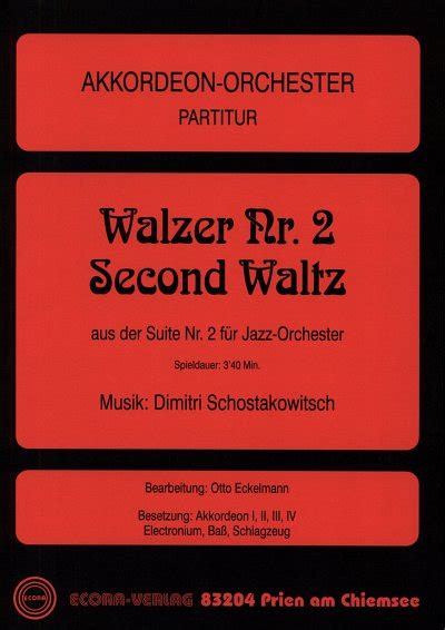 Second Waltz De Dmitri Schostakowitsch Comprar En Stretta Tienda De