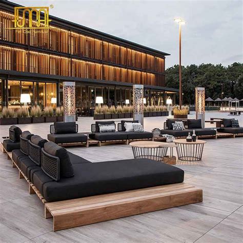 Modern Teak Outdoor Sofas Chaise for Garden - Feidao