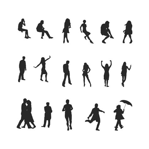 People Silhouette Vector Design With Various Activities 15122190 Vector Art At Vecteezy