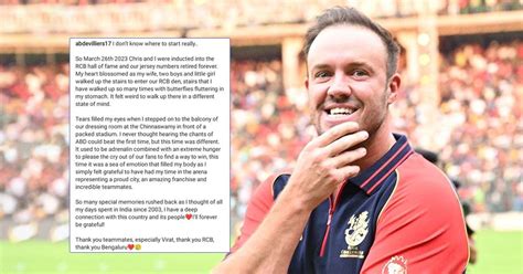 Thank you, teammates, especially Virat: AB de Villiers heartfelt note ...