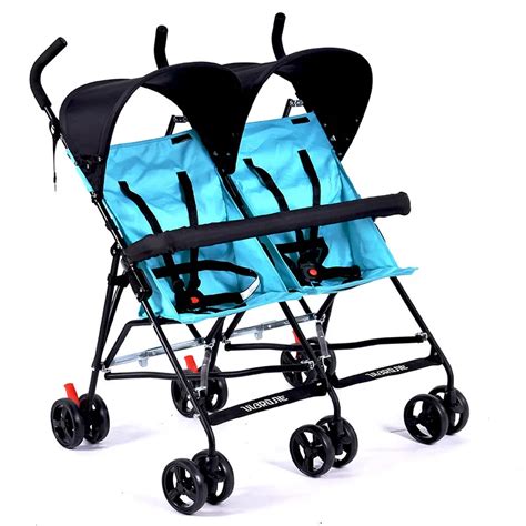 Travel Portable Double Stroller For Twins Folding Umbrella Baby Cart