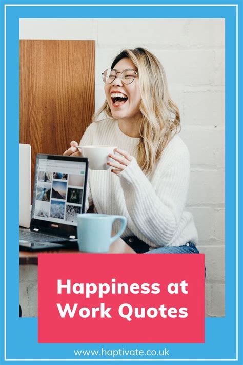 a woman laughing while looking at her laptop with the words happiness ...