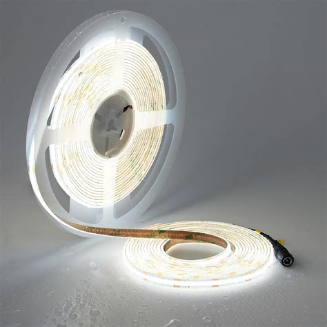 TOPAI COB LED Streifen 10M Kaltweiß Wasserdicht 24V LED Strip 6000K