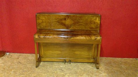 Figured Walnut Upright Piano 1930s Vinterior