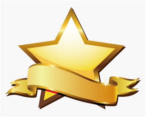 A Golden Star With A Ribbon On It