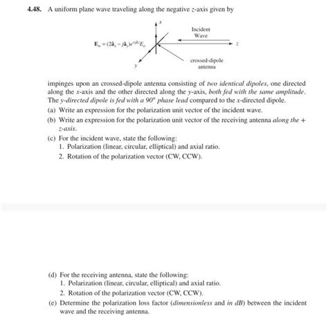 Solved 448 A Uniform Plane Wave Traveling Along The