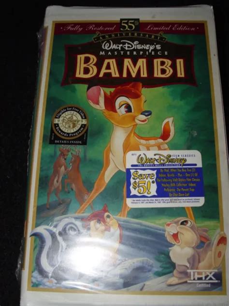 WALT DISNEY MASTERPIECE BAMBI 55th ANNIVERSARY VHS New Limited Edition