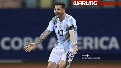 Pemain Argentina Lionel Messi Selebrasi Pertandingan Perempat Final