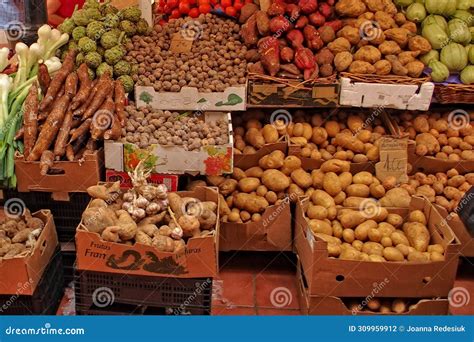 Vegetables And Fruits On A Market Stall In Spain Editorial Photography