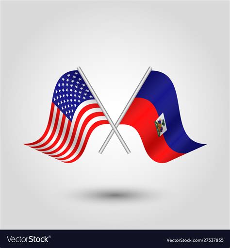 Two Crossed American And Haitian Flags Royalty Free Vector