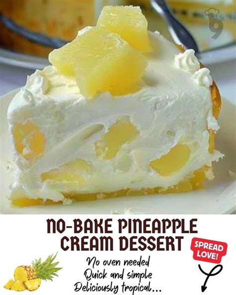 No Bake Pineapple Cream Dessert Recipe