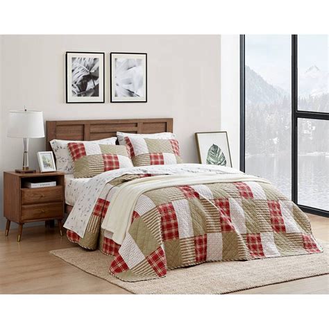 Eddie Bauer 2pc Twin Camano Island Plaid Cotton Quilt Set Red Quilt Sets Bedding Quilt Sets