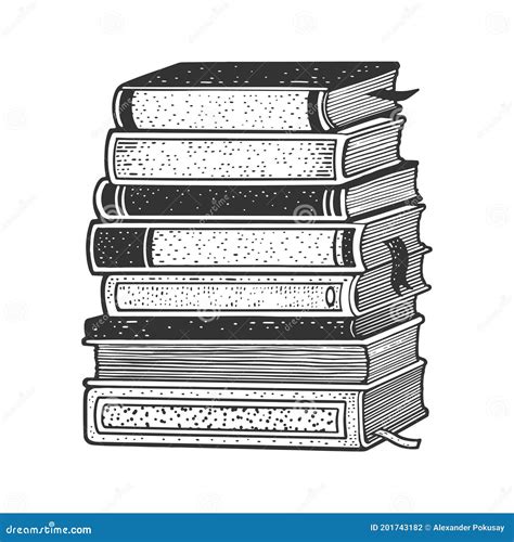 Stack Of Books Sketch Vector Illustration Stock Vector Illustration