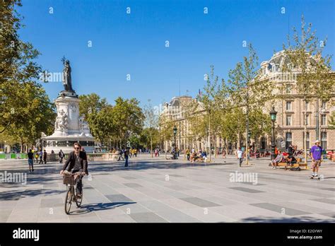 France Paris Place de la Republique square renovated in 2013 Stock ...