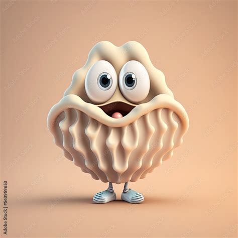 Cute Cartoon Clam Character (Generative AI) Stock Illustration | Adobe ...