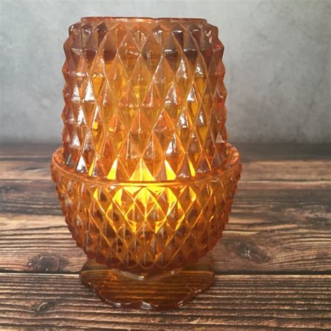 Amber Diamond Point Fairy Lamp Tea Light Fairy Lamp Tea Lights