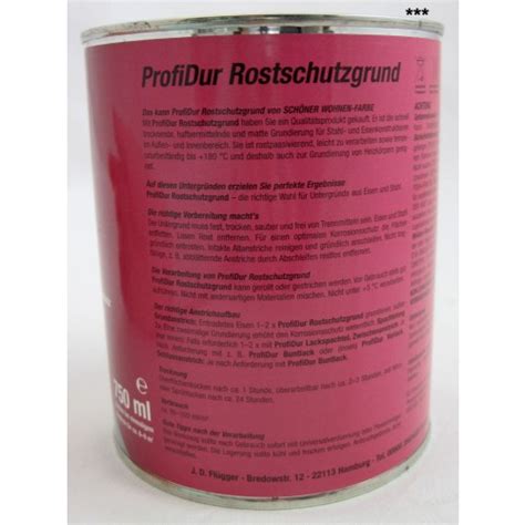 Profidur Rostschutzgrund 0750 L Ral 7106 Grau Schenken Und