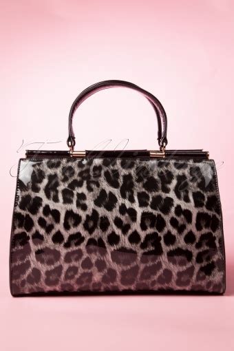 60s Classy Chic Leopard Bag In Grey