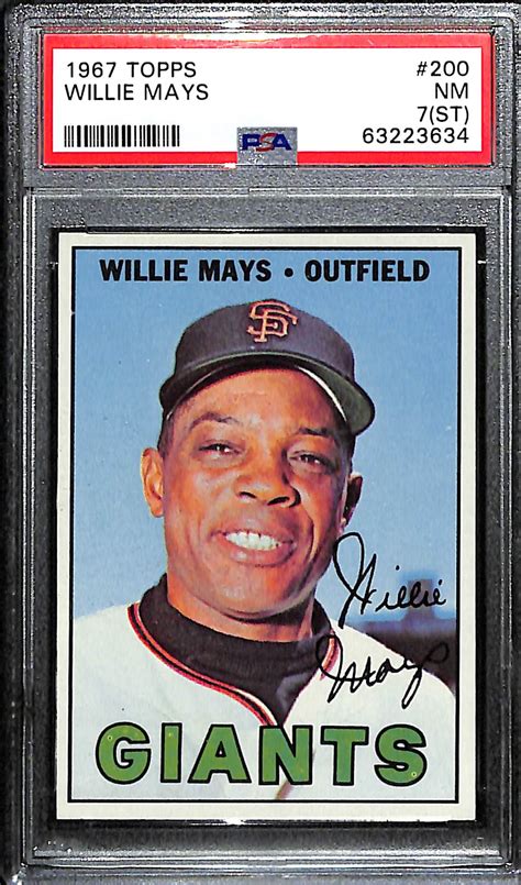 Lot Detail 1967 Topps Willie Mays 200 Graded Psa 7 St