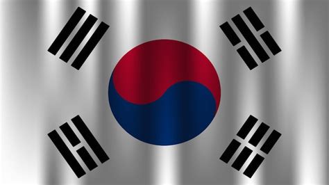 Flagge von südkorea land nation symbol 3d textil satin effekt