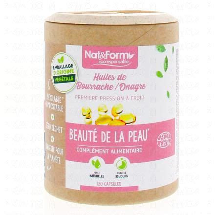 NAT FORM Ecoresponsable Huile De Bourrache Onagre 120 Capsules