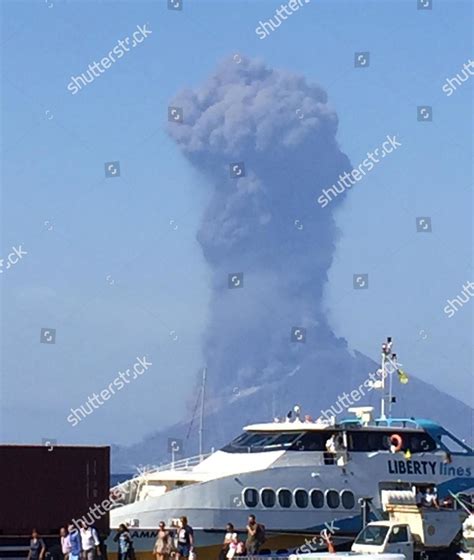 Ash Rises Into Sky After Volcano Editorial Stock Photo - Stock Image ...