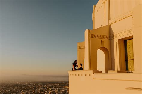 Griffith Observatory Sunrise Engagement Session — Tida Svy Photography