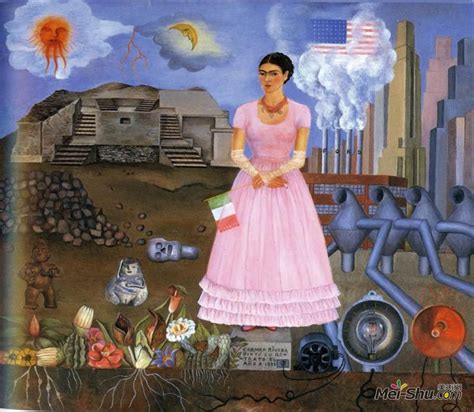 沿墨西哥与内地交界线的自画像弗里达卡洛 Frida Kahlo 高清作品欣赏 弗里达卡洛作品 弗里达卡洛专题网站 艺术大师 美术网