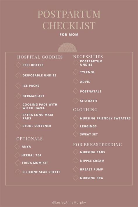 postpartum essentials  road les traveled