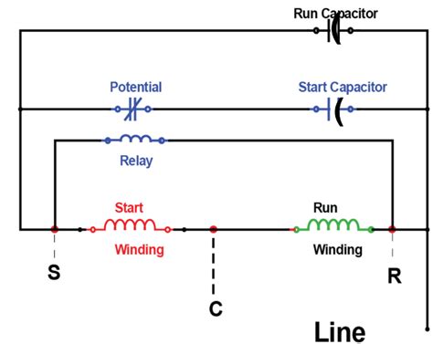 Potential Relay Schematic No Run Capacitor Voltage Relay And