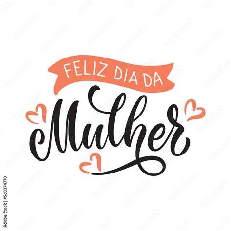 Vetor De Feliz Dia Da Mulher Handwritten Text Happy Women S Day In