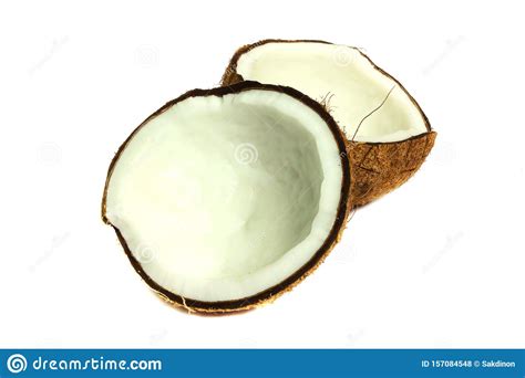 Coconut cut half stock photo. Image of shell, coconut - 157084548