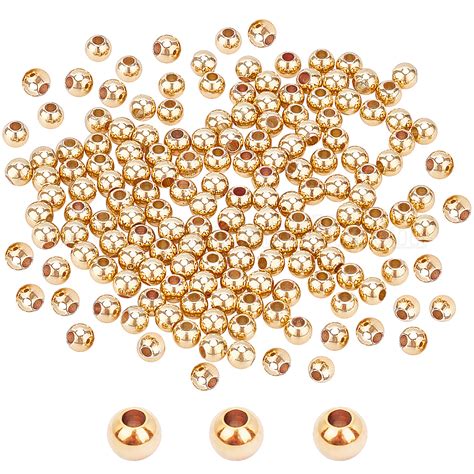 Wholesale Pandahall Pcs Mm Gold Plated Brass Beads Long Lasting