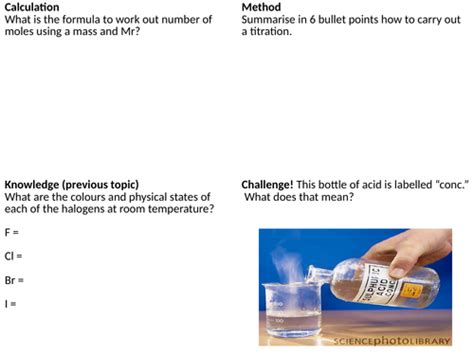 Concentration Calculations Lesson Gcse Chemistry Teaching Resources