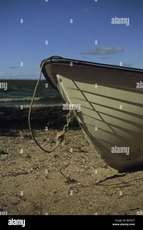 Boat On The Sandy Coast Stock Photo Alamy