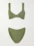 HUNZA G Juno Metallic Seersucker Bikini NET A PORTER