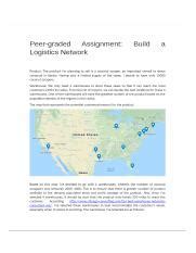 Peer Docx Peer Graded Assignment Logistics Network Build A Product