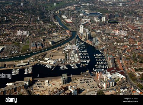 Ipswich Waterfront and Marina from the air Stock Photo - Alamy