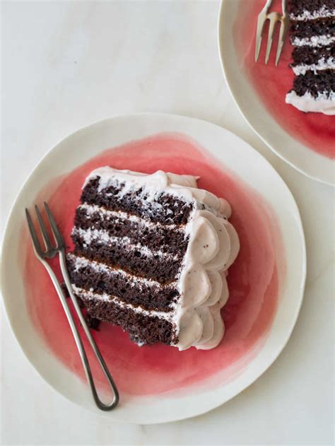 Devils Food Cake With Real Strawberry Frosting Spoon Fork Bacon