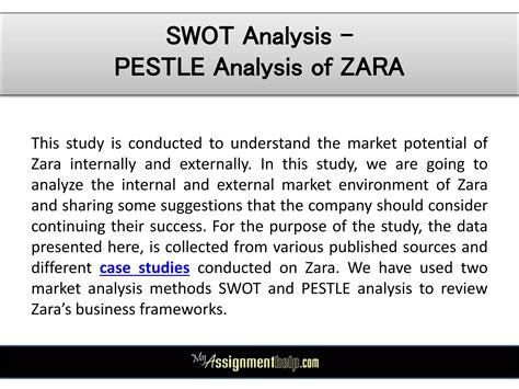 Zara Case Study Pestle Swot Analysis Ppt