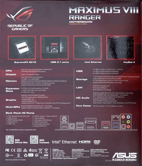 Asus Maximus Viii Ranger Hardware Museum